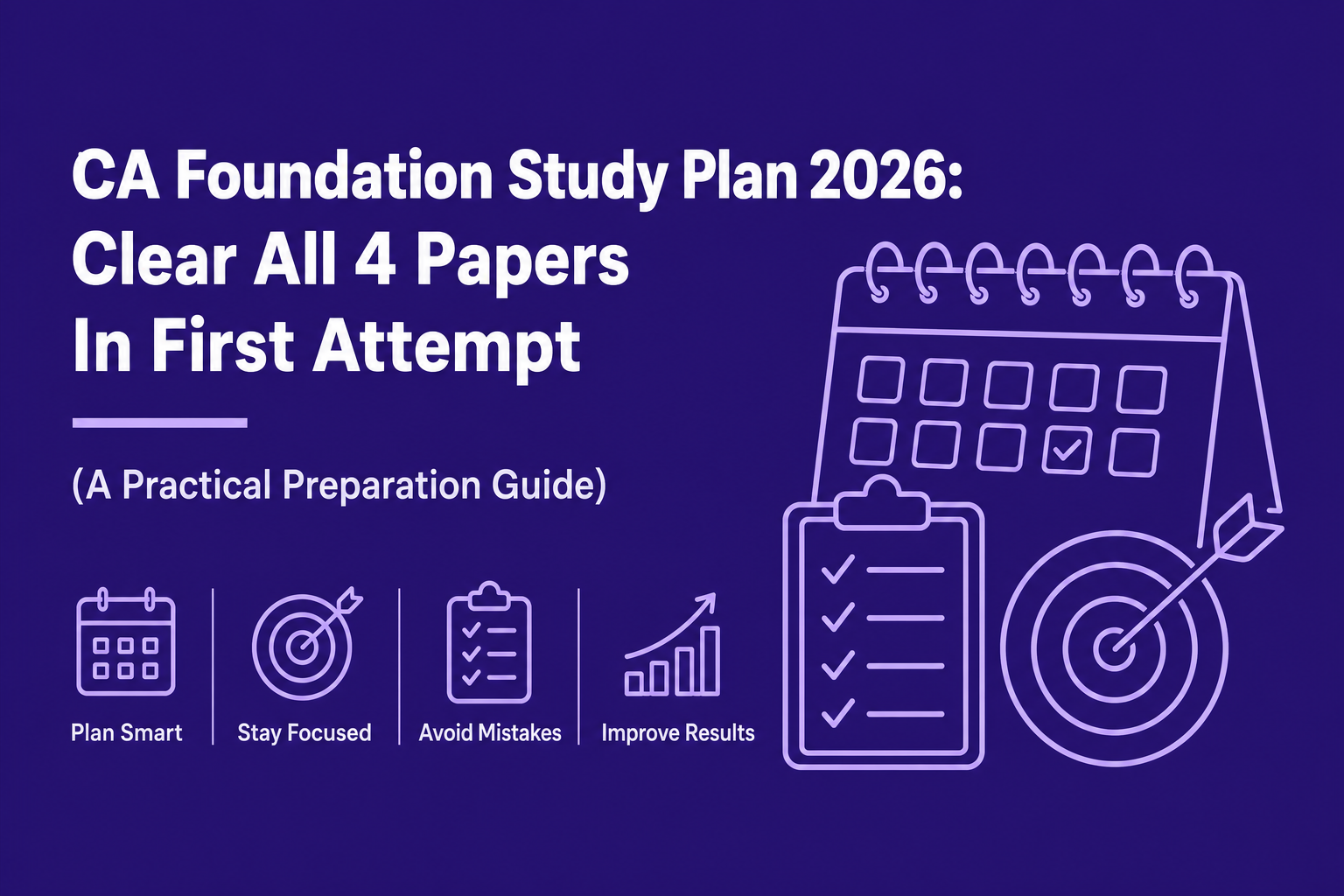 CA Foundation Study Plan 2026 — Clear All 4 Papers in First Attempt